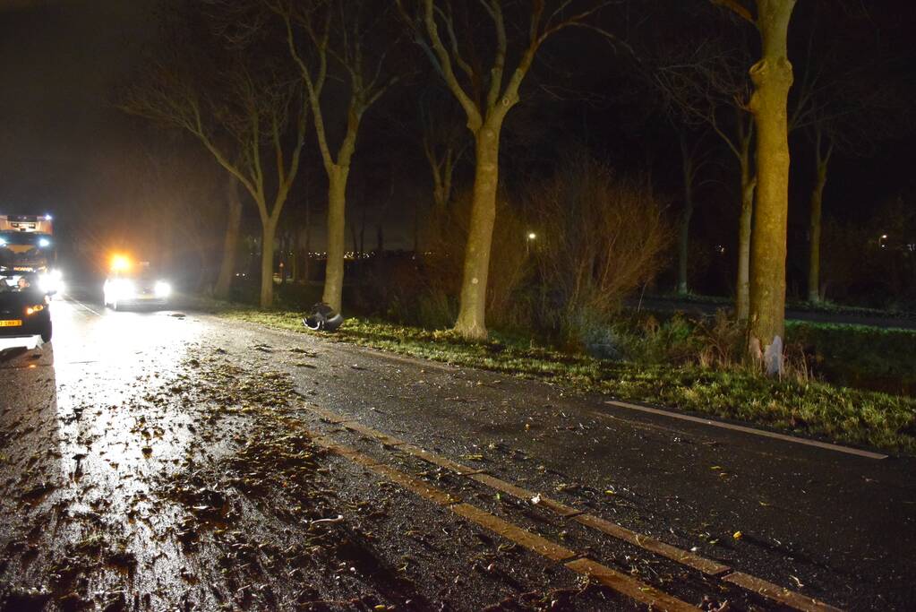 Flinke schade na aanrijding tegen boom
