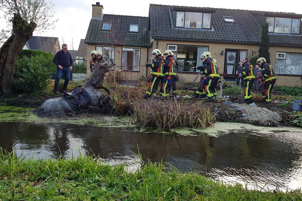 Twee personen en paard te water geraakt