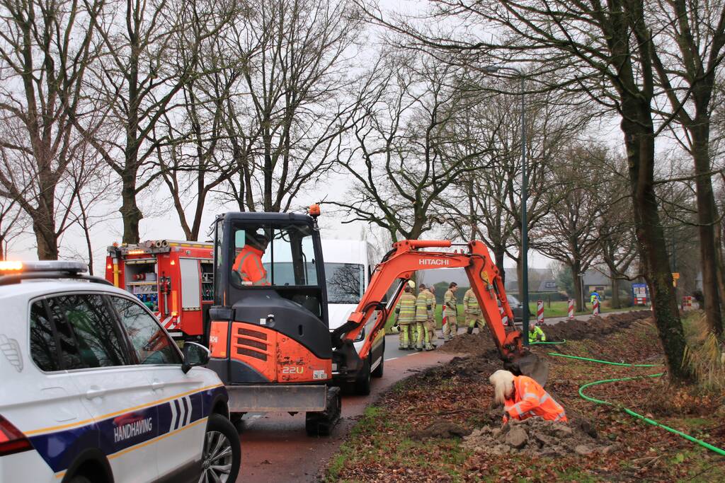 Gasleiding kapot getrokken bij graafwerkzaamheden
