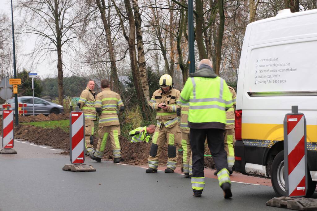 Gasleiding kapot getrokken bij graafwerkzaamheden
