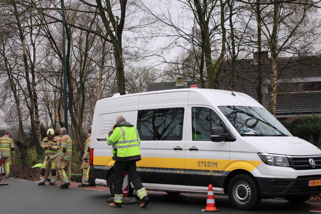 Gasleiding kapot getrokken bij graafwerkzaamheden