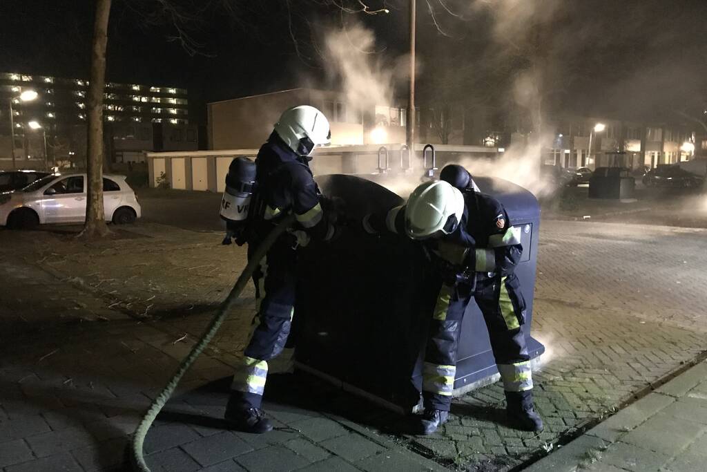 Container in brand gestoken