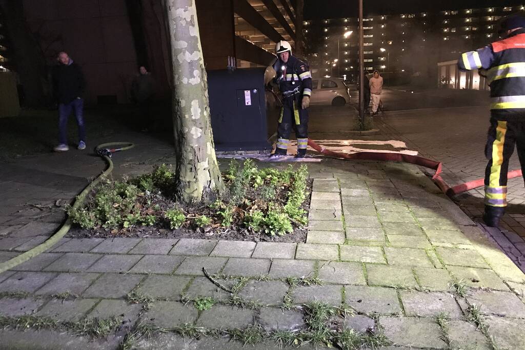 Container in brand gestoken