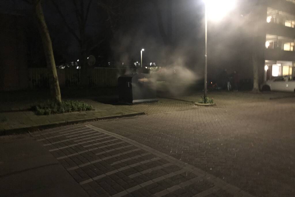 Container in brand gestoken