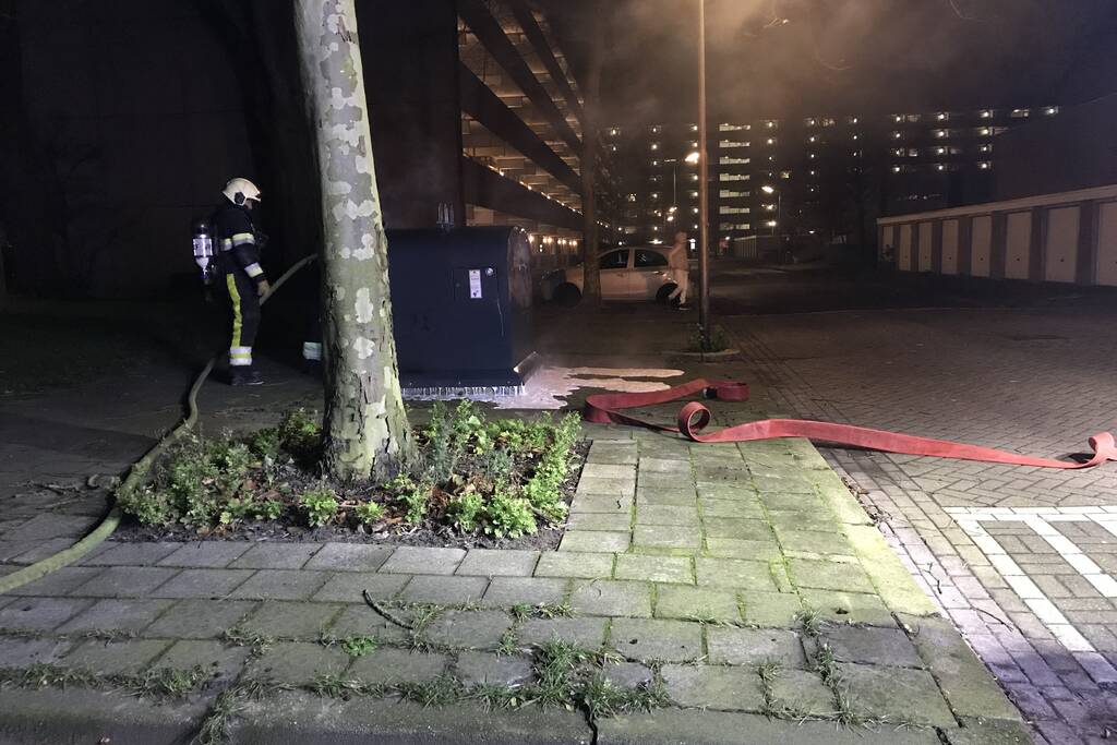 Container in brand gestoken