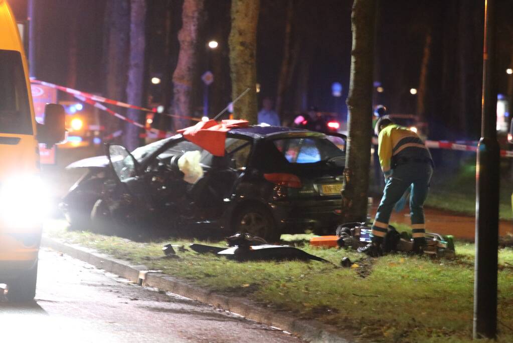 Zwaargewonde na botsing tegen boom