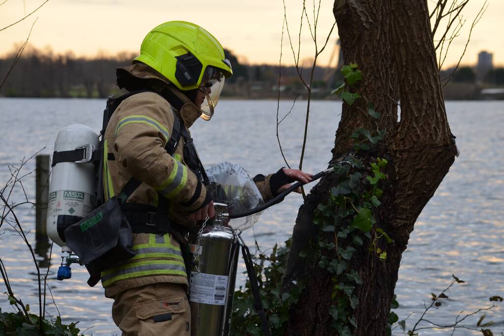 Wilgenboom vliegt in brand Prinses Beatrixplantsoen