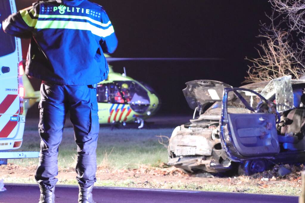 Zwaargewonde na eenzijdige botsing tegen boom