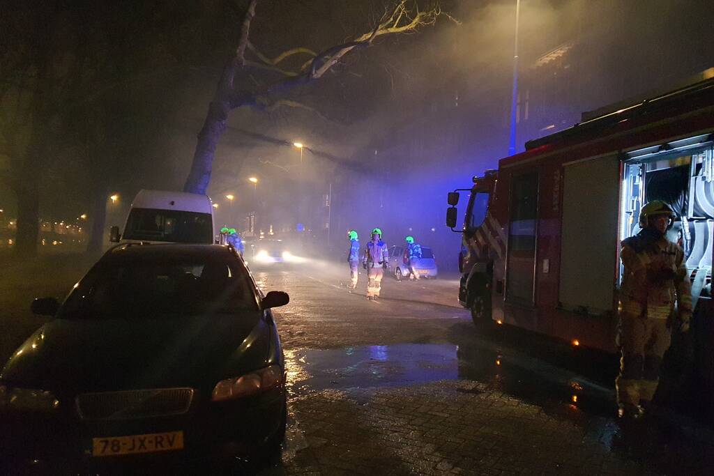 Auto verwoest door brand