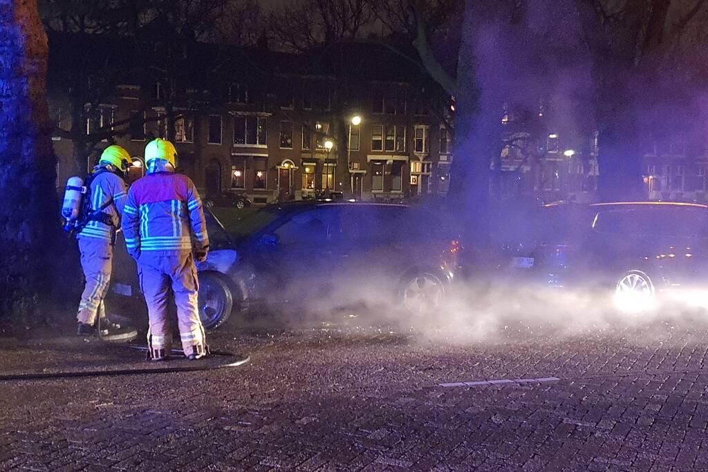 Auto verwoest door brand