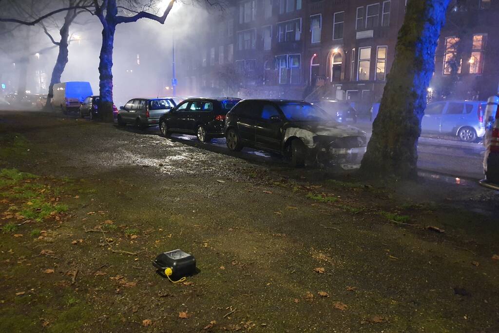 Auto verwoest door brand