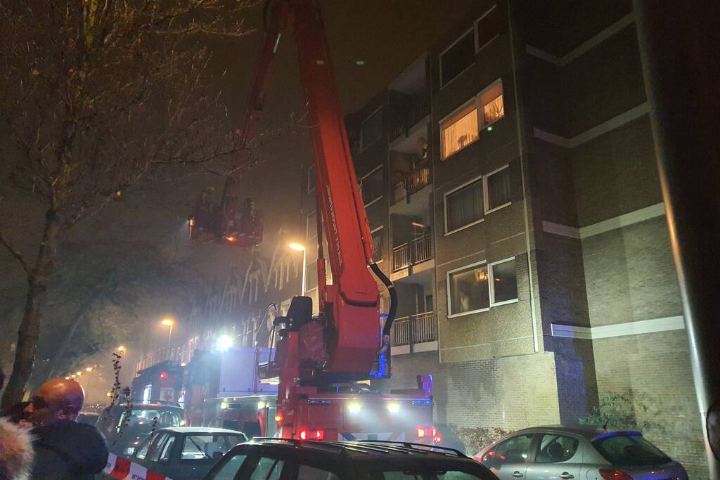 Brand op balkon van woning