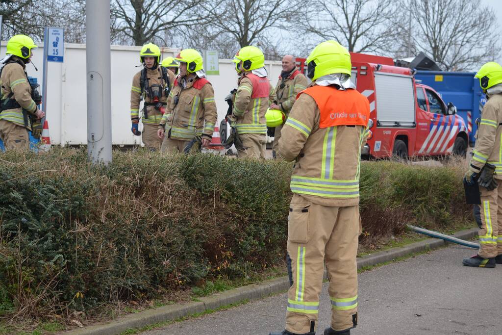 Brand in container bij afvalverwerker