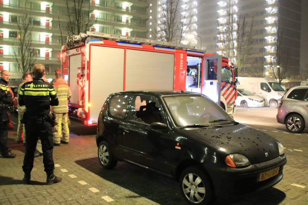 Auto in brand gestoken