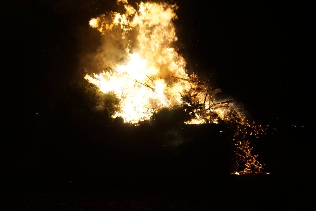 Veel bekijks bij kerstboom verbranding