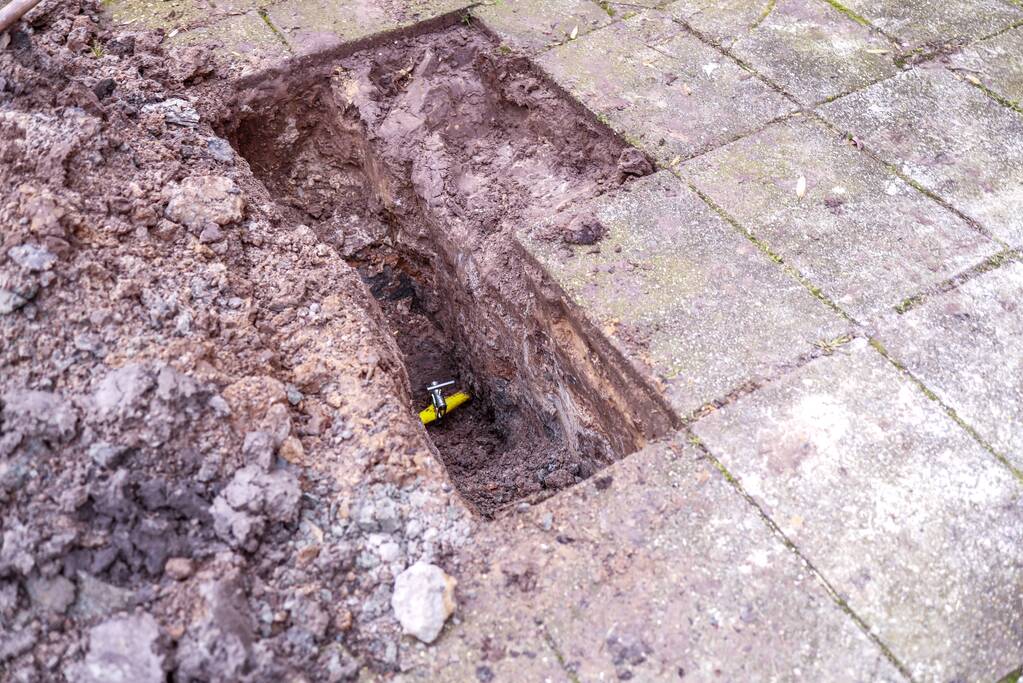 Gasleiding geraakt bij bouwwerkzaamheden
