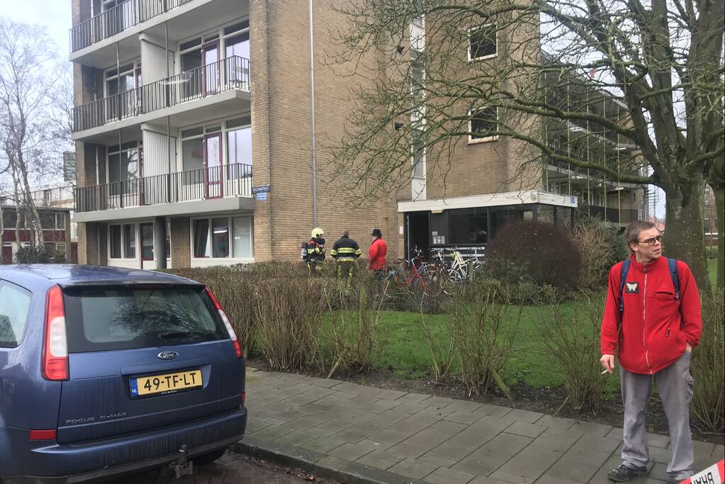 Gaslek bij flatgebouw