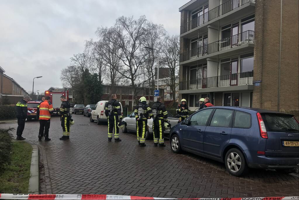 Gaslek bij flatgebouw