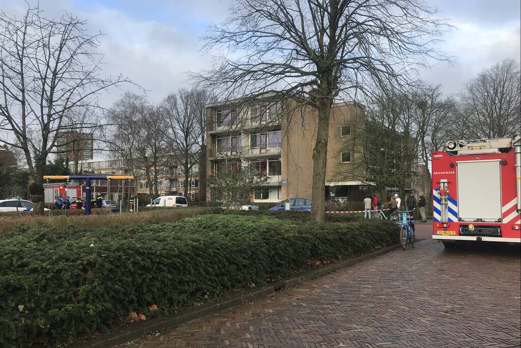 Gaslek bij flatgebouw
