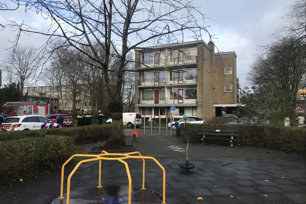 Gaslek bij flatgebouw