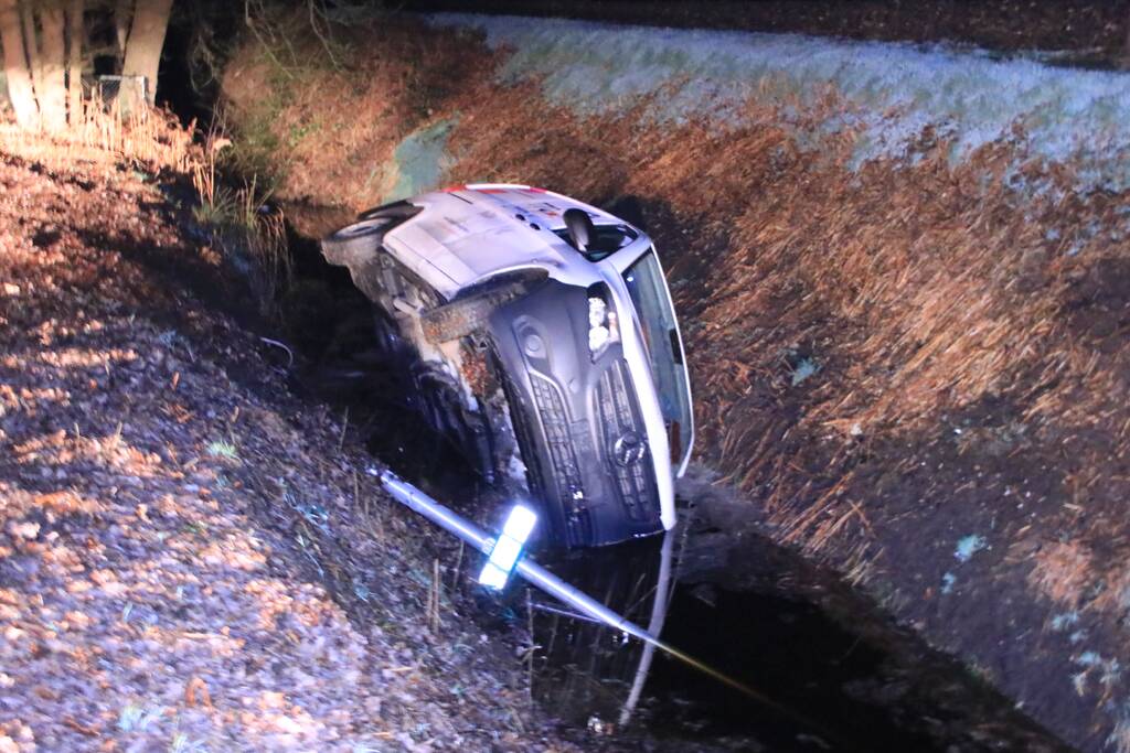 Beschonken bestuurder belandt in sloot en raakt rijbewijs kwijt
