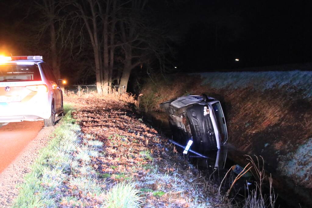 Beschonken bestuurder belandt in sloot en raakt rijbewijs kwijt