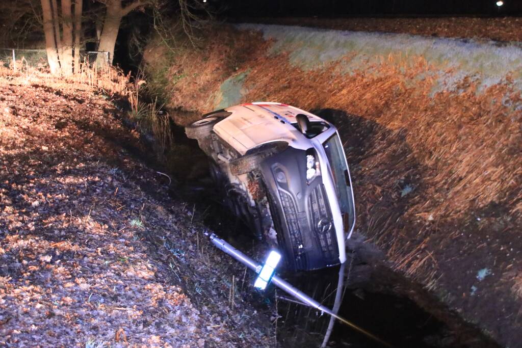 Beschonken bestuurder belandt in sloot en raakt rijbewijs kwijt
