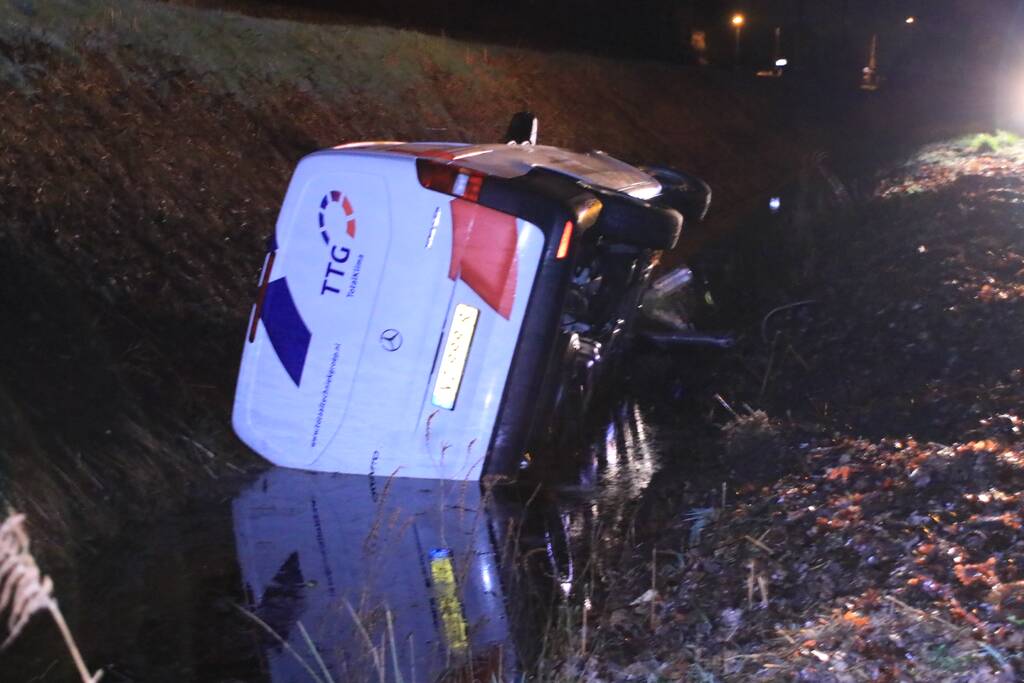 Beschonken bestuurder belandt in sloot en raakt rijbewijs kwijt