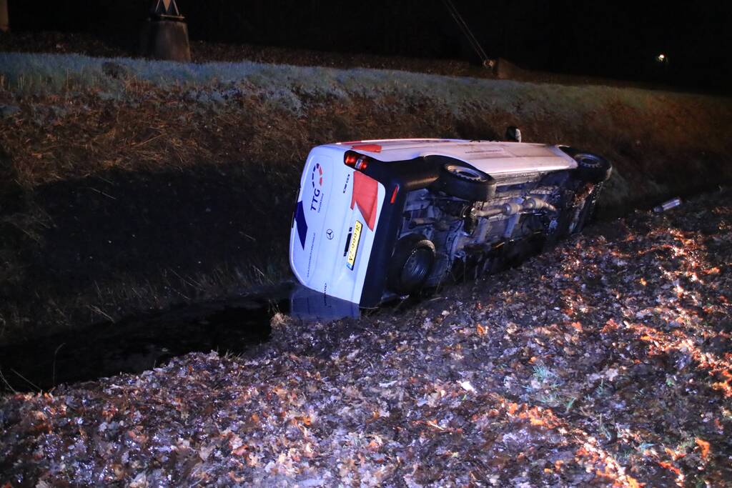 Beschonken bestuurder belandt in sloot en raakt rijbewijs kwijt