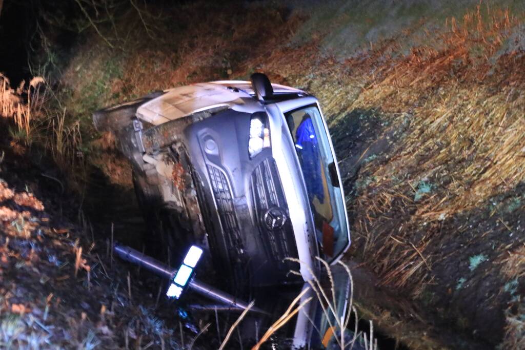 Beschonken bestuurder belandt in sloot en raakt rijbewijs kwijt