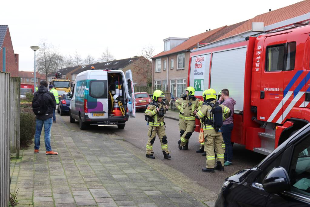 Gasleiding geraakt bij werkzaamheden in woning
