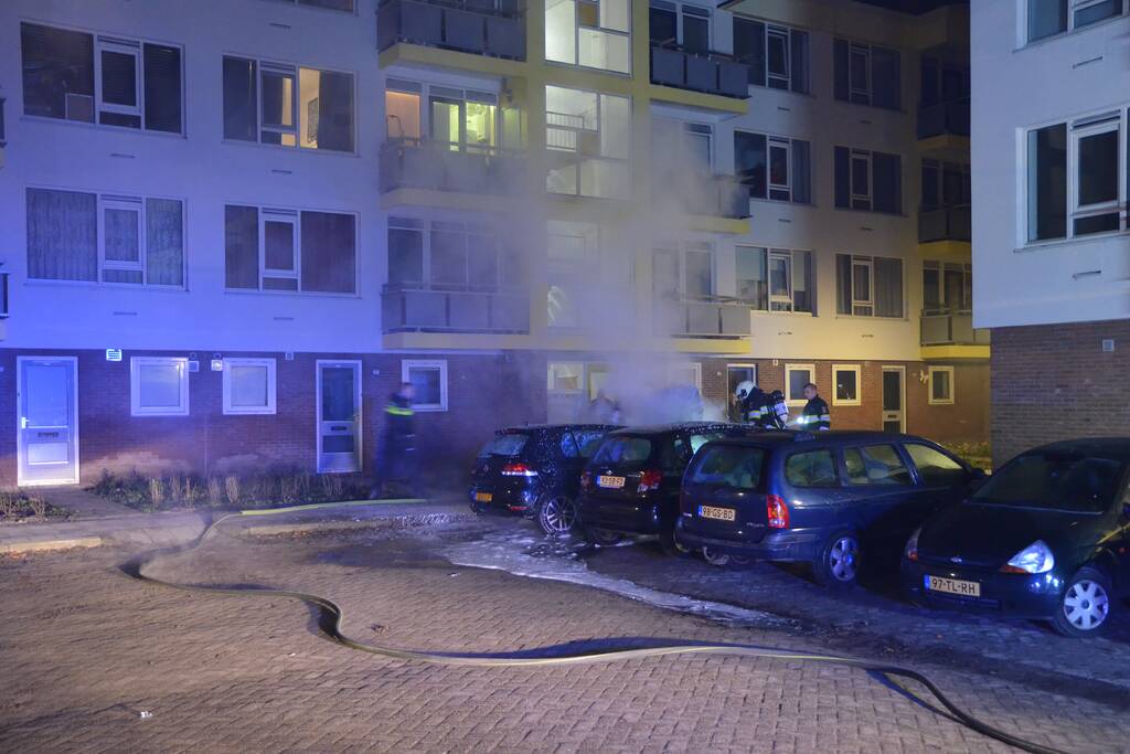 Auto verwoest door brand