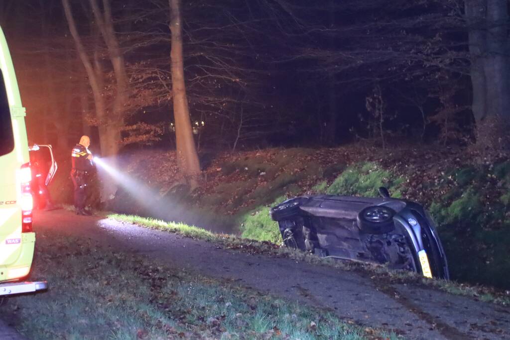 Auto belandt in de sloot