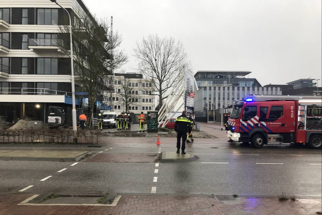 Gasleiding geraakt tijdens graafwerkzaamheden