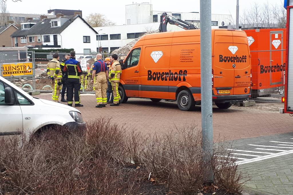 Gasleiding geraakt bij sloopwerkzaamheden