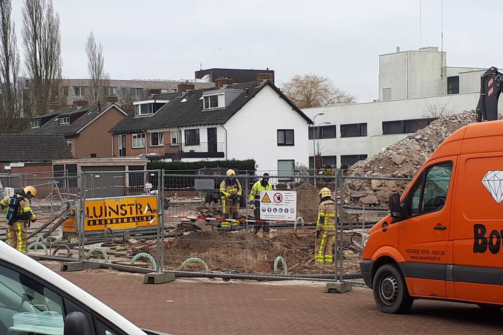 Gasleiding geraakt bij sloopwerkzaamheden