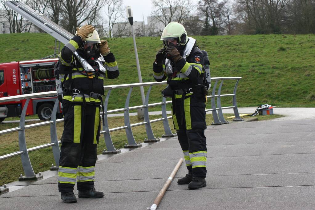 Veel bekijks bij brandweeroefening