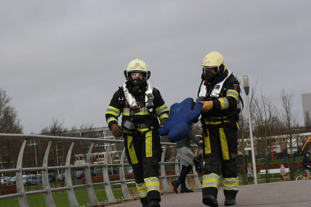 Veel bekijks bij brandweeroefening