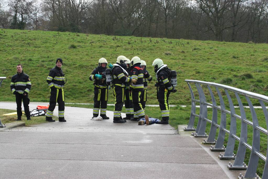 Veel bekijks bij brandweeroefening