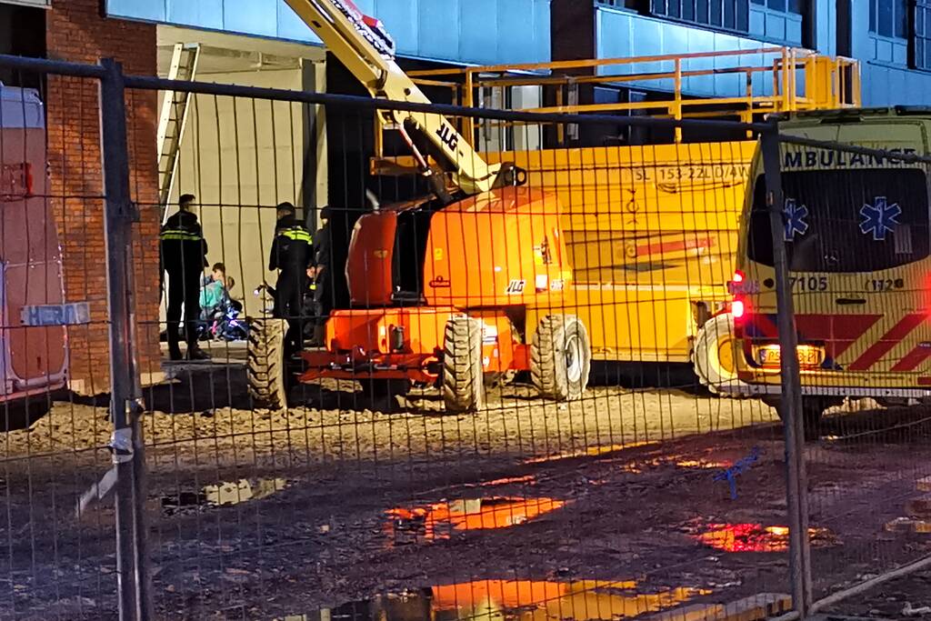 Persoon gewond op bouwplaats