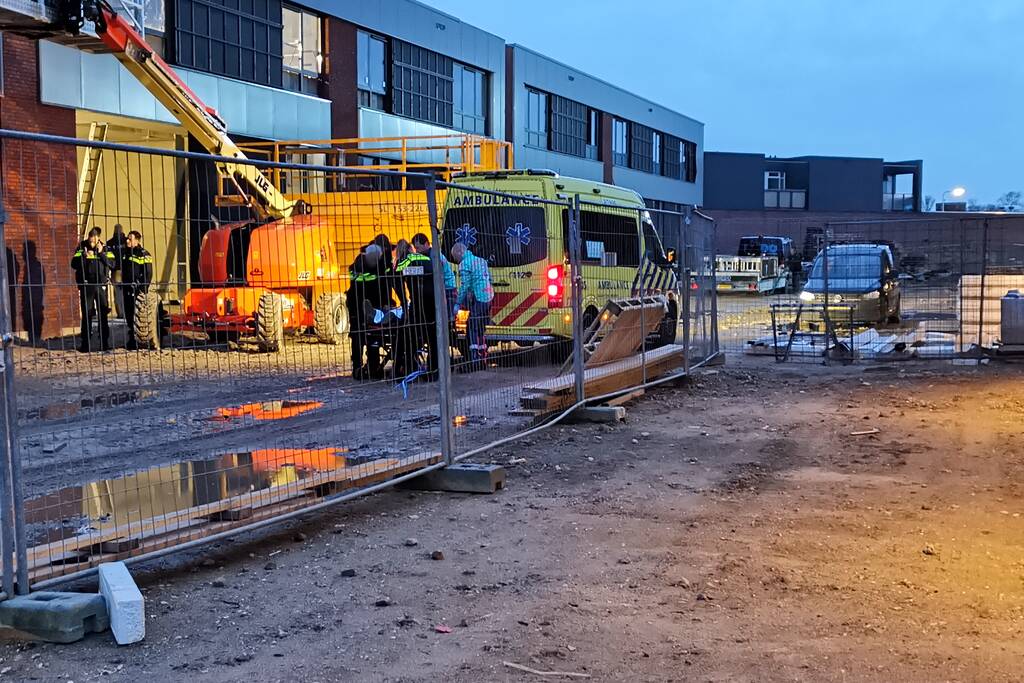 Persoon gewond op bouwplaats