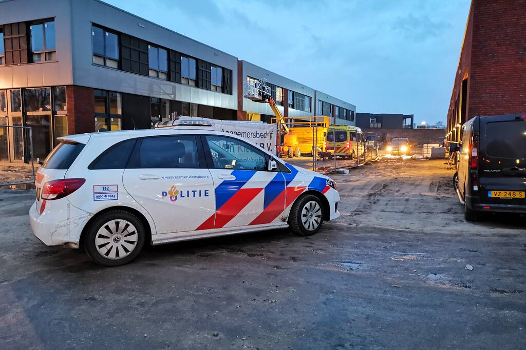 Persoon gewond op bouwplaats