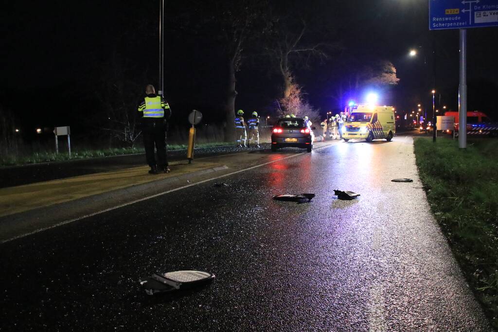 Auto crasht na achtervolging