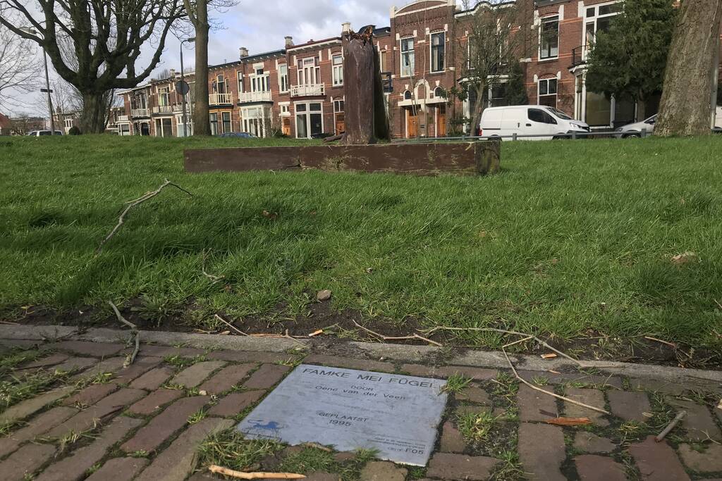 Kunstwerk Famke Mei Fugel heeft storm Ciara niet overleefd