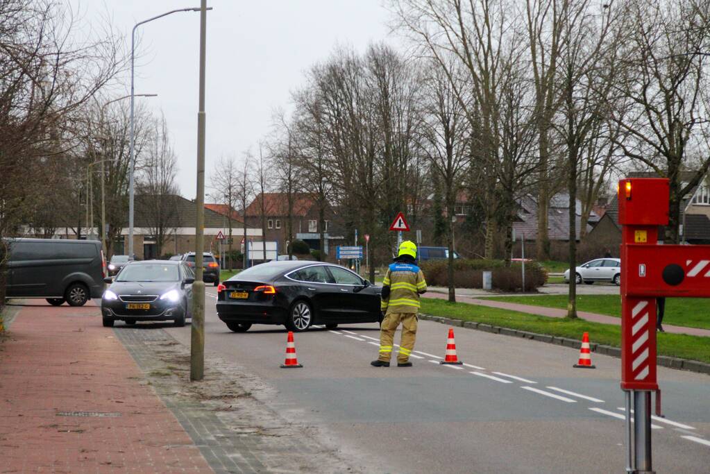 Weg afgesloten om afgebroken dikke tak