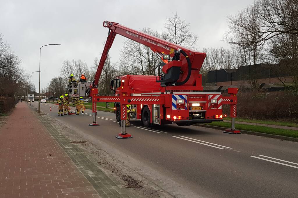 Weg afgesloten om afgebroken dikke tak