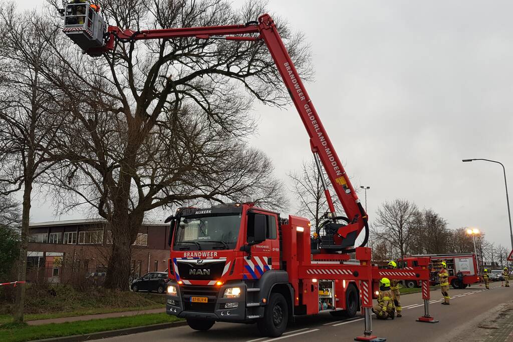 Weg afgesloten om afgebroken dikke tak