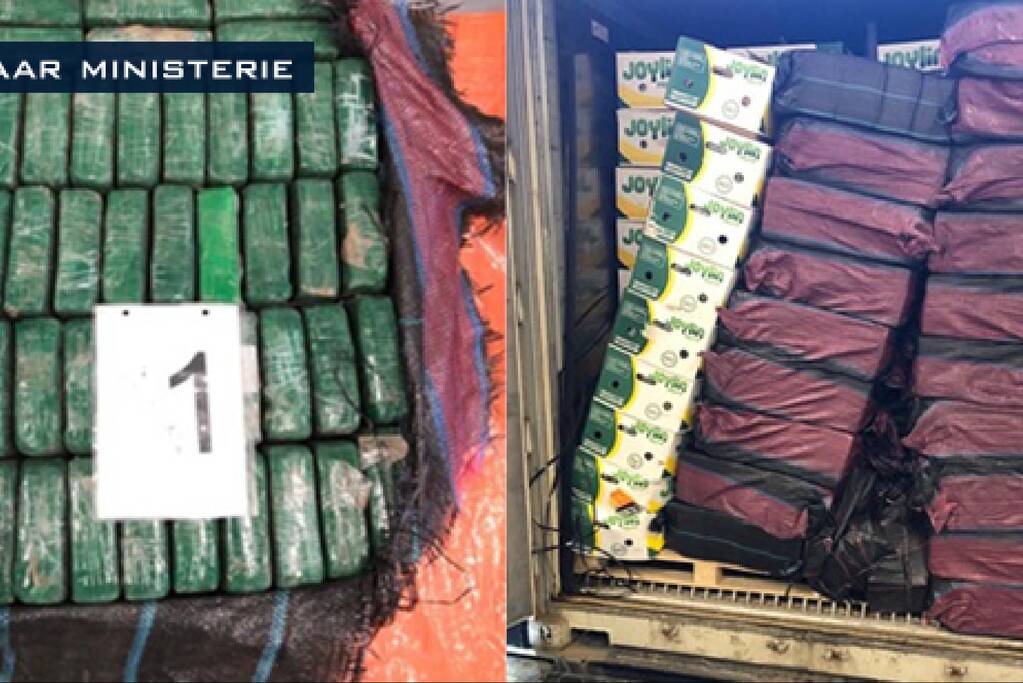 1000 kilo coke in container met bananen onderschept