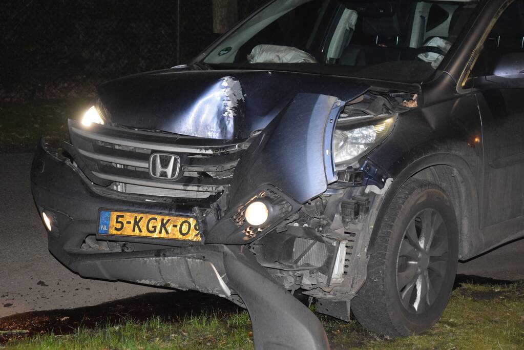 Auto botst tegen boom