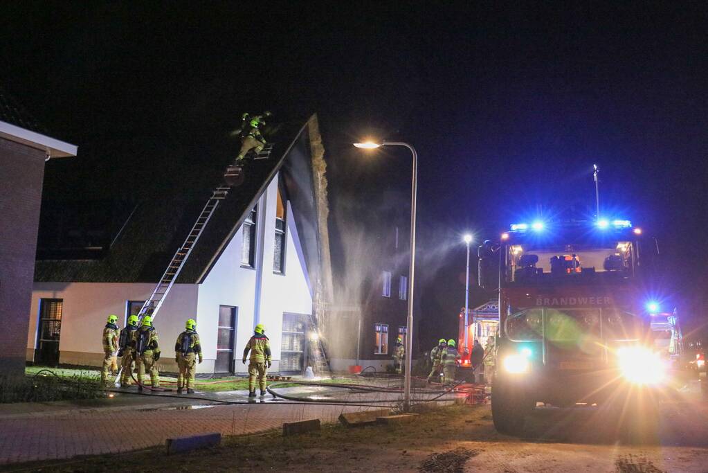 Brand in woning met rieten kap